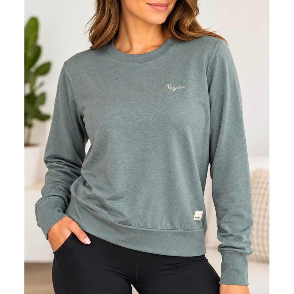 Vuori Women’s Logo Crewneck Sweatshirt – Green – Size M – Stretch Knit